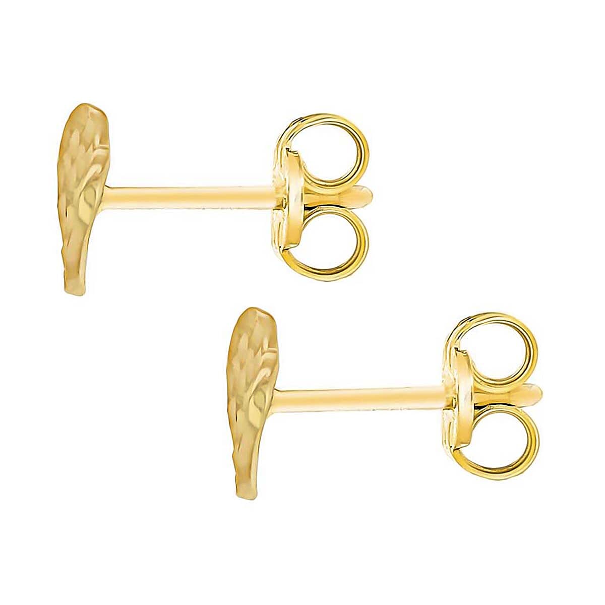 9K Yellow Gold 9mm X 7mm Diamond Cut Curved  Heart Stud Earring 7190163 2