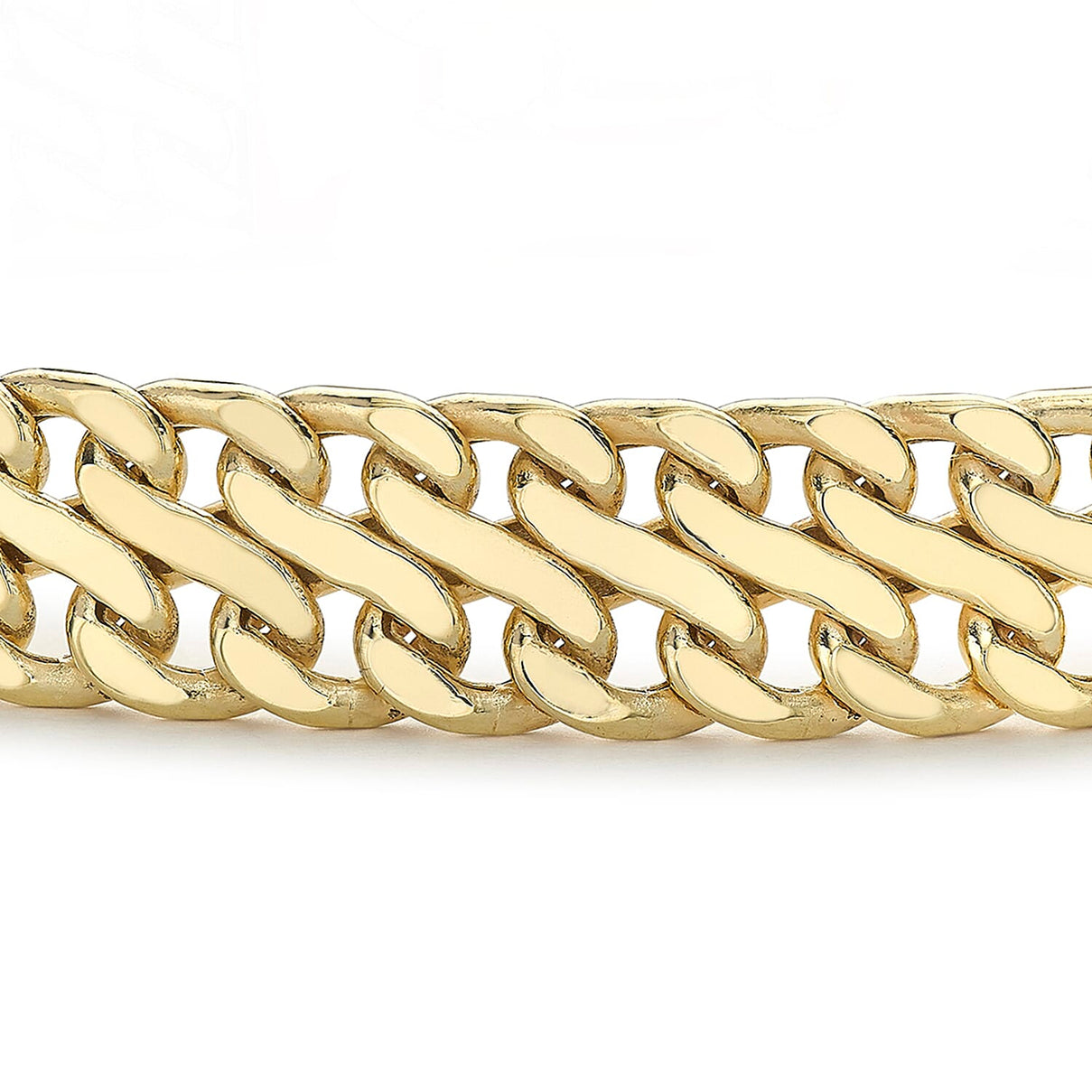 9K Yellow Gold 9mm Double Curb Chain Bracelet 7.5 Inch 7193115 1