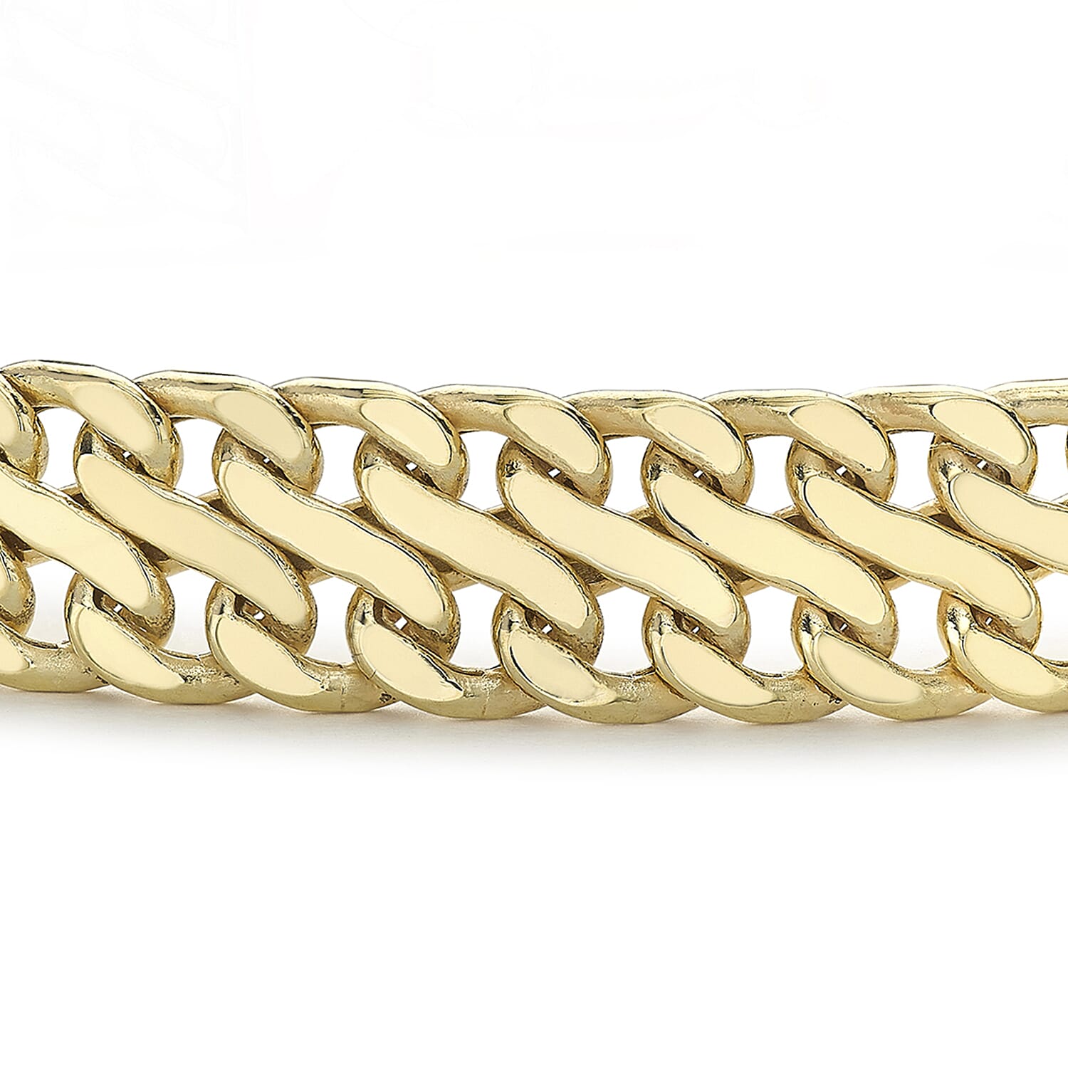 9K Yellow Gold 9mm Double Curb Chain Bracelet 7.5 Inch 7193115 1