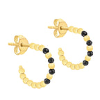 9K Yellow Gold  A   Black Cubic Zirconia  Earring 0.56 pc,  Gold Wt. 1.4 Gms  0.560  Ct.