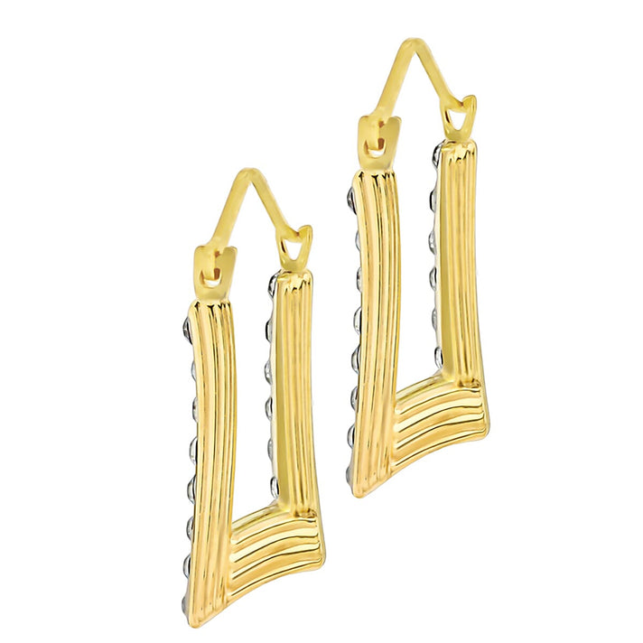 9K Gold Crystalique Full Groove Earrings 7813513 2