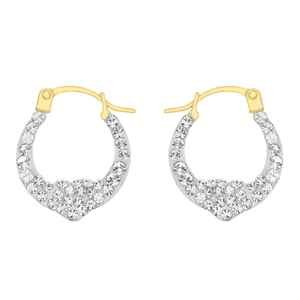 9K Gold Crystalique Heart CreoleEarrings 7812708 0
