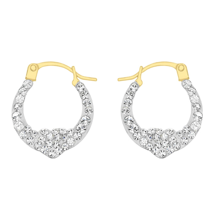 9K Gold Crystalique Heart CreoleEarrings 7812708 1