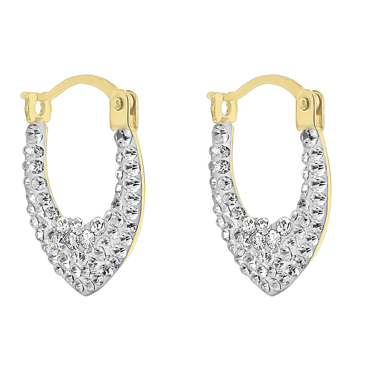 9K Gold Crystalique Heart CreoleEarrings 7812708 1