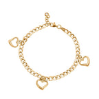 9K Yellow Gold Cubic Zirconia Heart Bracelet (Size - 7.5), Gold Wt. 4.75 Gms