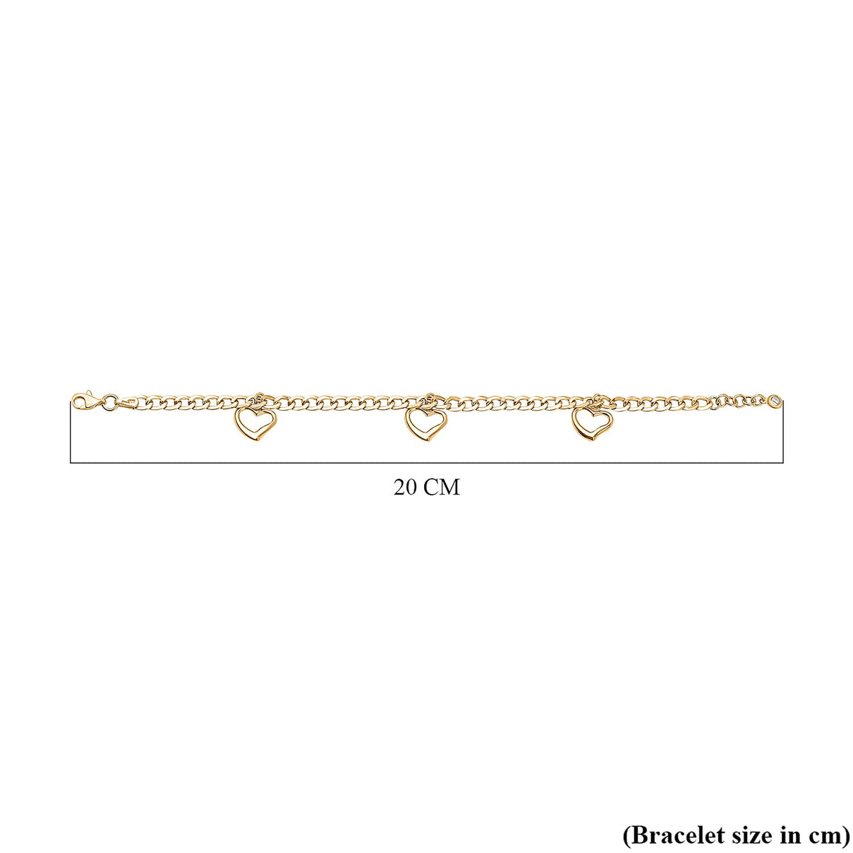 9K Yellow Gold Cubic Zirconia Heart Bracelet (Size - 7.5), Gold Wt. 4.75 Gms 7674868 4