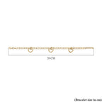 9K Yellow Gold Cubic Zirconia Heart Bracelet (Size - 7.5), Gold Wt. 4.75 Gms