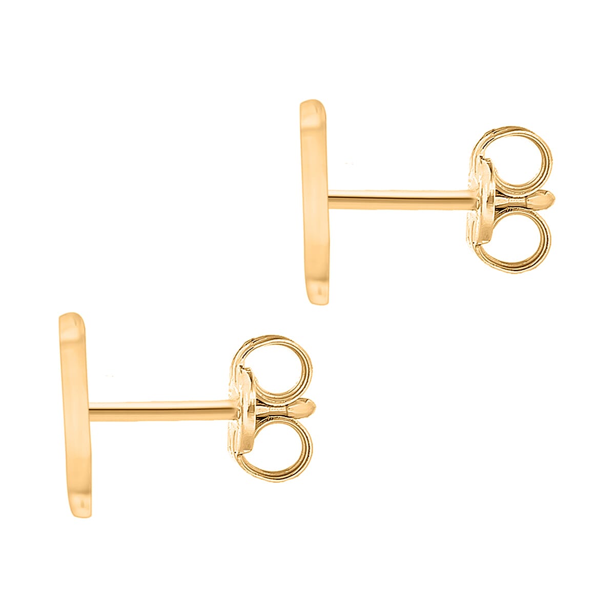 N Initial Stud Earrings in 9K Yellow Gold Cubic Zirconia 6mm x 6mm 7387880 4