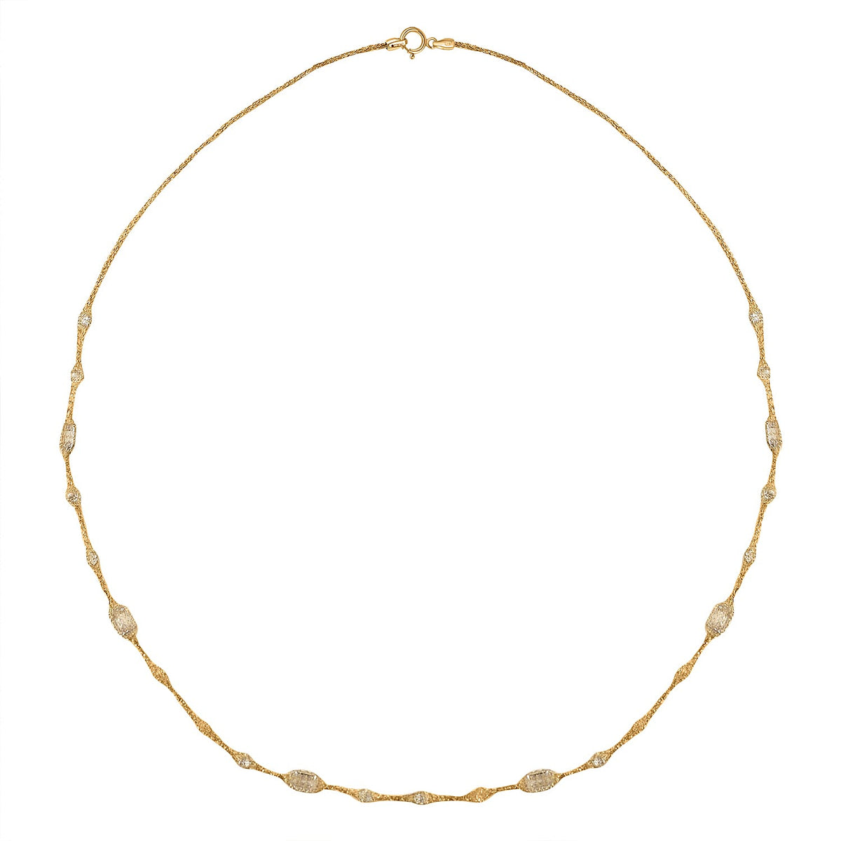 Maestro Collection - 9K Yellow Gold Cubic Zirconia Crochet Necklace with Spring Clasp (Size - 20) 7821942 4