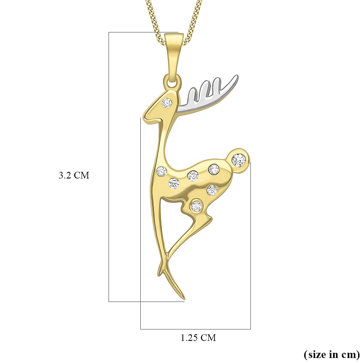 9K Yellow Gold  A   Cubic Zirconia  Pendant 0.08 ct,  Gold Wt. 1.6 Gms  0.080  Ct. 7712515 1