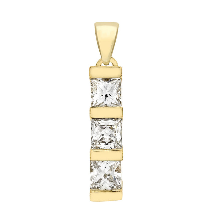 9K Yellow Gold  A   Cubic Zirconia  Pendant 1.65 ct,  Gold Wt. 2.1 Gms  1.650  Ct. 7712689 1