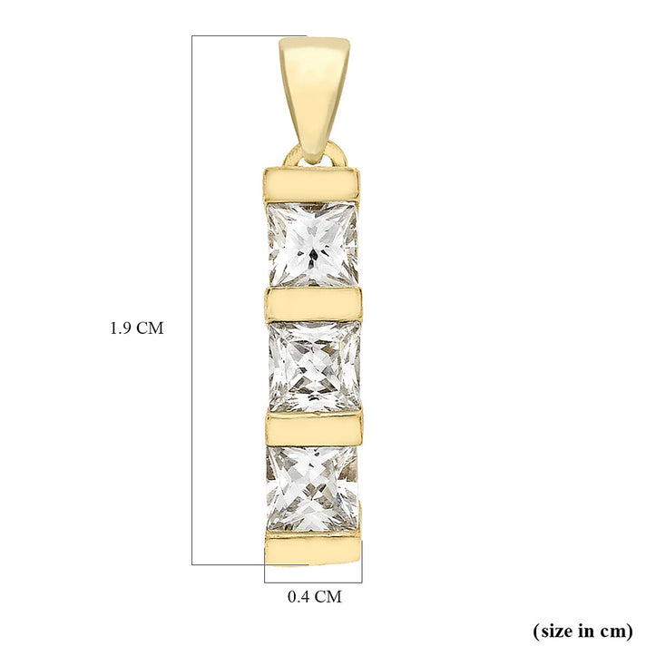 9K Yellow Gold  A   Cubic Zirconia  Pendant 1.65 ct,  Gold Wt. 2.1 Gms  1.650  Ct. 7712689 2