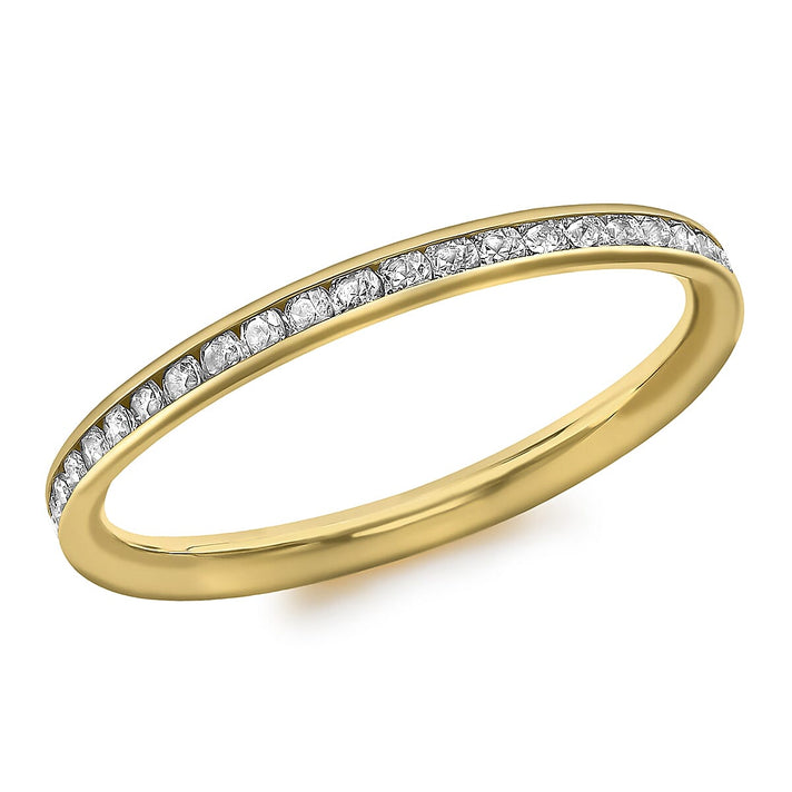 9K Yellow Gold Finest CZ Eternity Wedding Band Ring 7661544 1