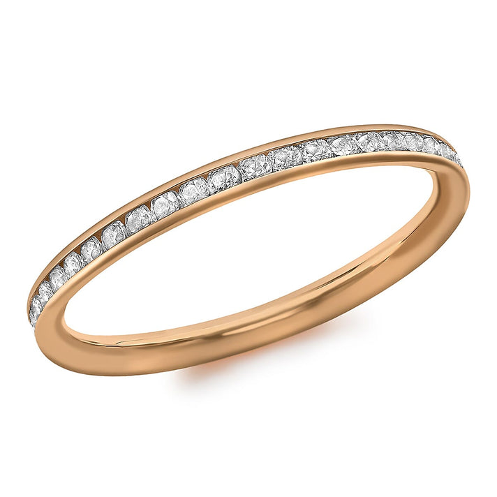 9K Rose Gold Finest CZ Wedding Band Ring 7662087 1