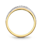 9K Yellow Gold Cubic Zirconia Crossover Ring