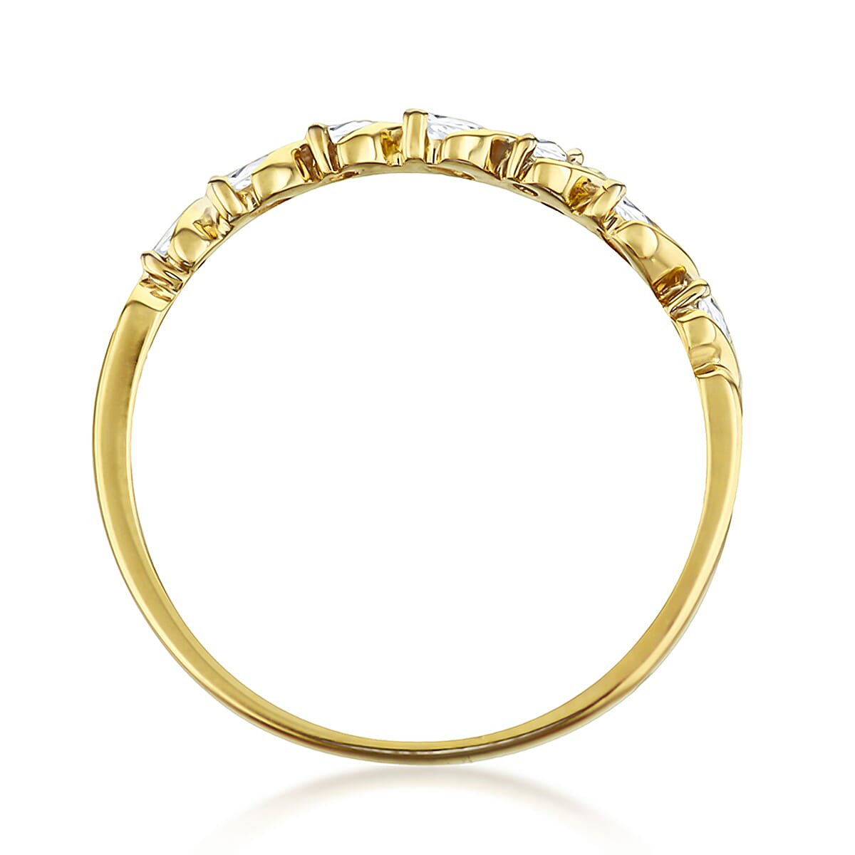 9K Yellow Gold Finest CZ Swirl Ring 7661424 2