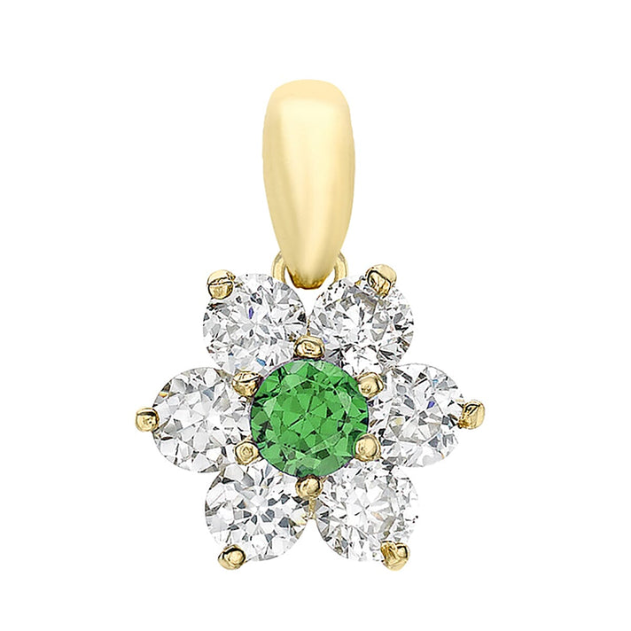 9K Yellow Gold A Green Cubic Zirconia, Cubic Zirconia Pendant, Gold Wt. 0.75 Gms 1.5 Ct. 7712850 1