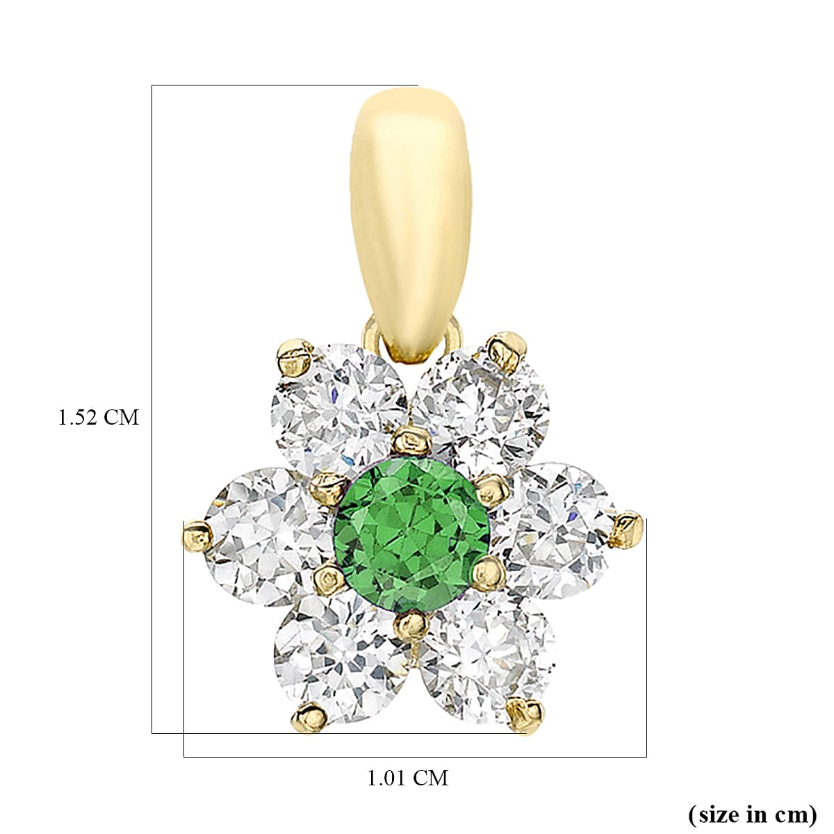 9K Yellow Gold A Green Cubic Zirconia, Cubic Zirconia Pendant, Gold Wt. 0.75 Gms 1.5 Ct. 7712850 3
