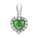 9K Yellow Gold  A   Green Cubic Zirconia ,  Cubic Zirconia  Pendant 15.00 ct,  Gold Wt. 0.9 Gms  15.000  Ct.