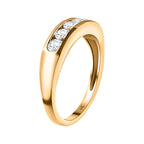 9K Yellow Gold Moissanite 5 Stone Band Ring