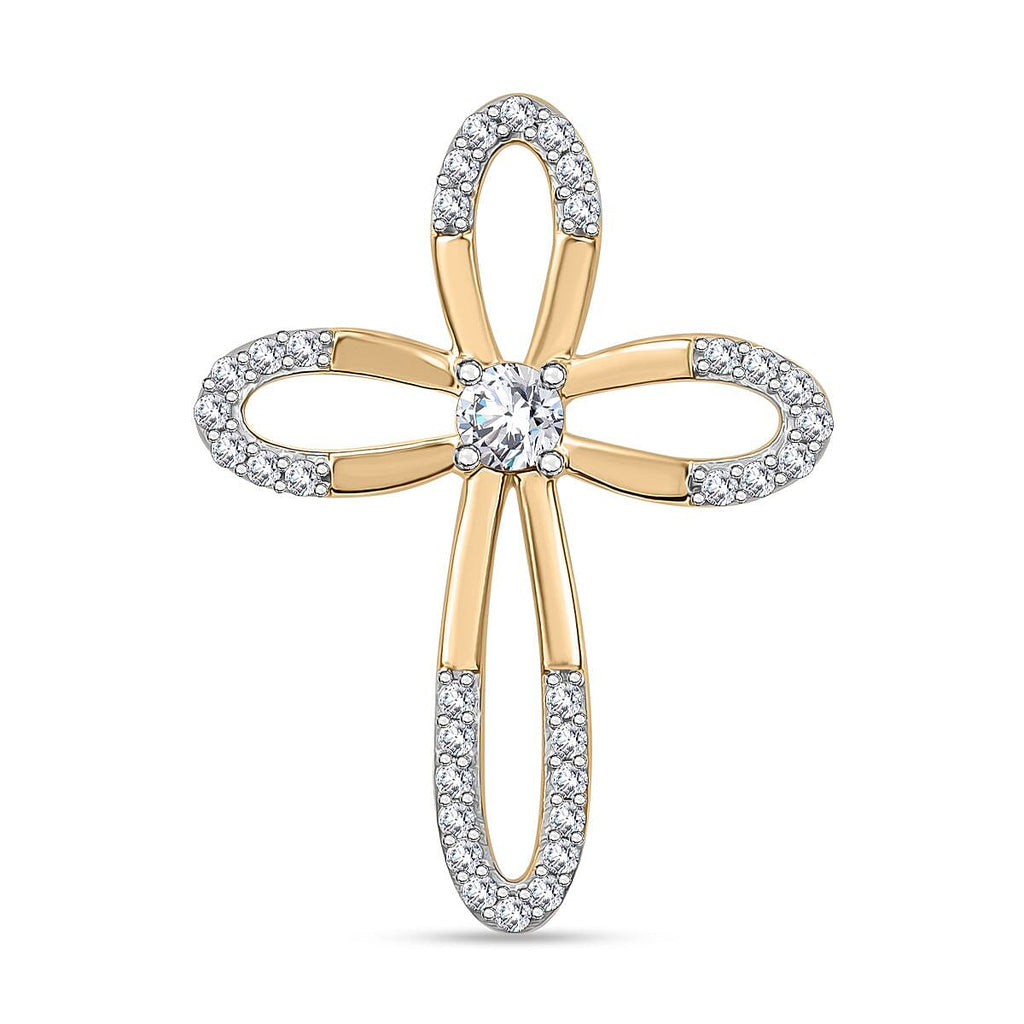 9K Yellow Gold Moissanite Pendant