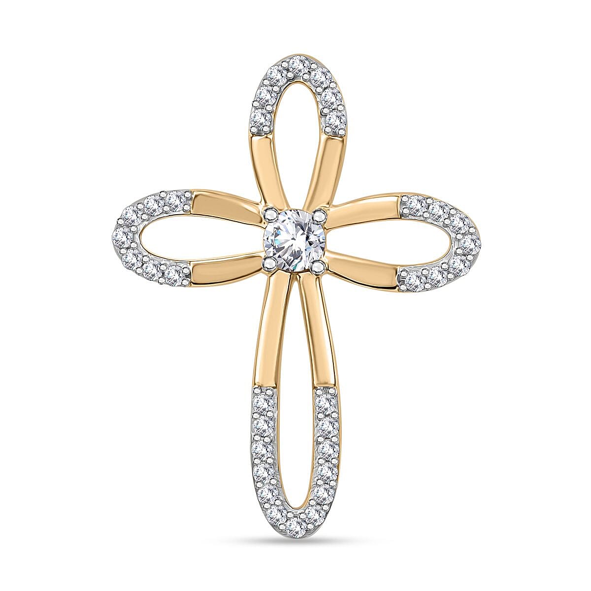 9K Yellow Gold Moissanite Pendant 7986168 0