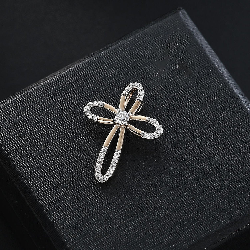 9K Yellow Gold Moissanite Pendant