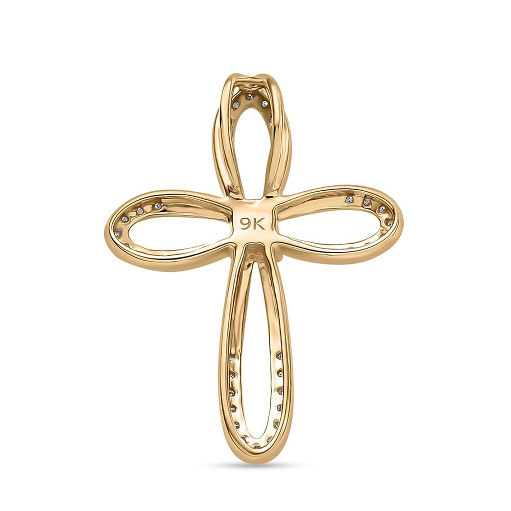 9K Yellow Gold Moissanite Pendant