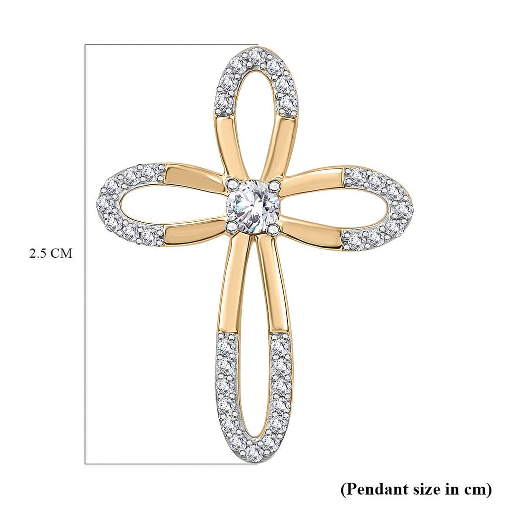 9K Yellow Gold Moissanite Pendant