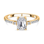 9K Yellow Gold Moissanite Ring 1.21 Ct