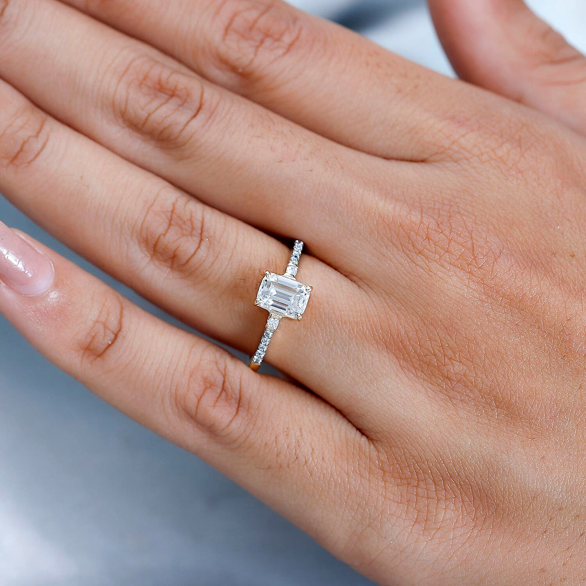 9K Yellow Gold A Moissanite Ring 1.21 ct, Gold Wt. 1.62 Gms 1.212 Ct. 7621608 2