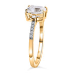 9K Yellow Gold Moissanite Ring 1.21 Ct