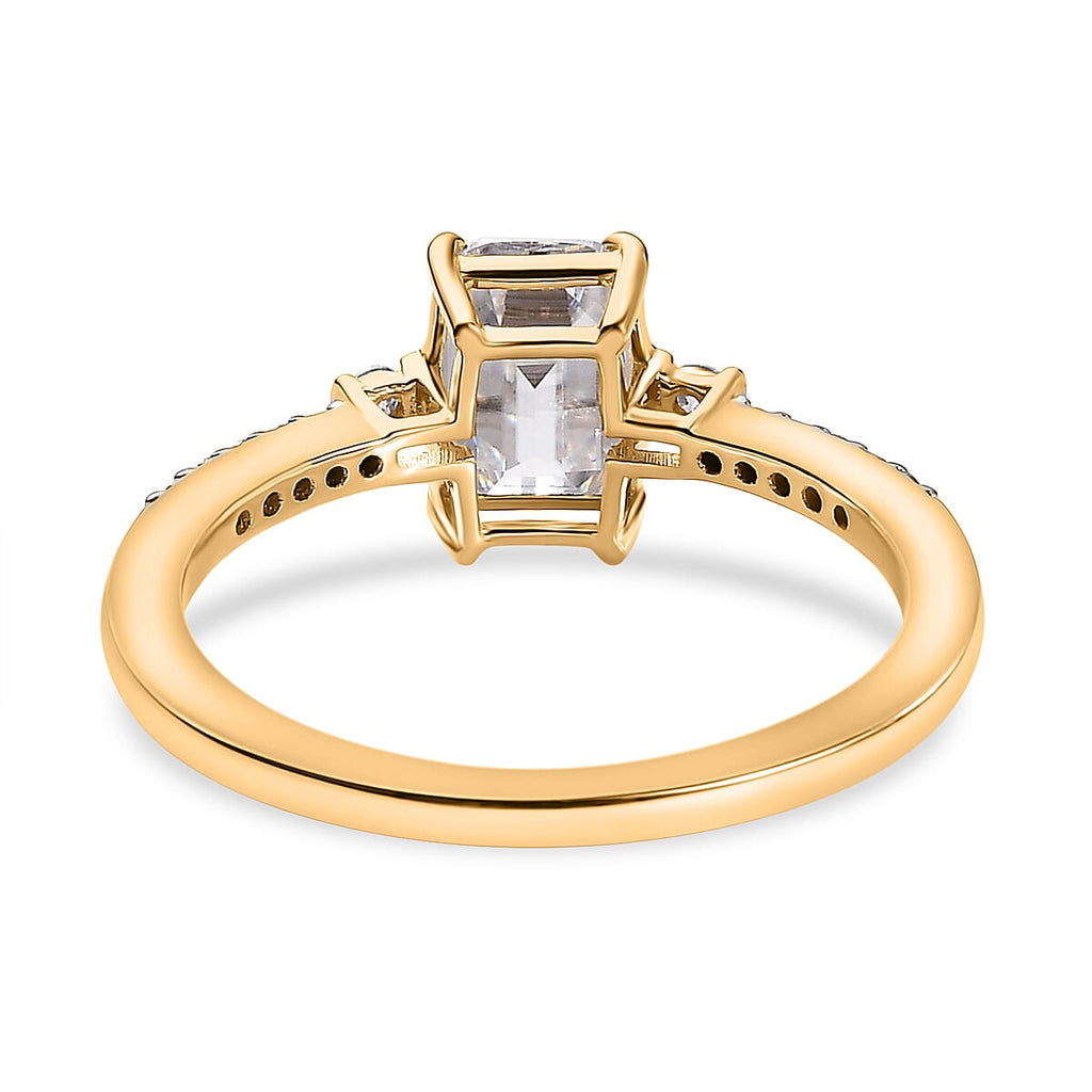 9K Yellow Gold Moissanite Ring 1.21 Ct