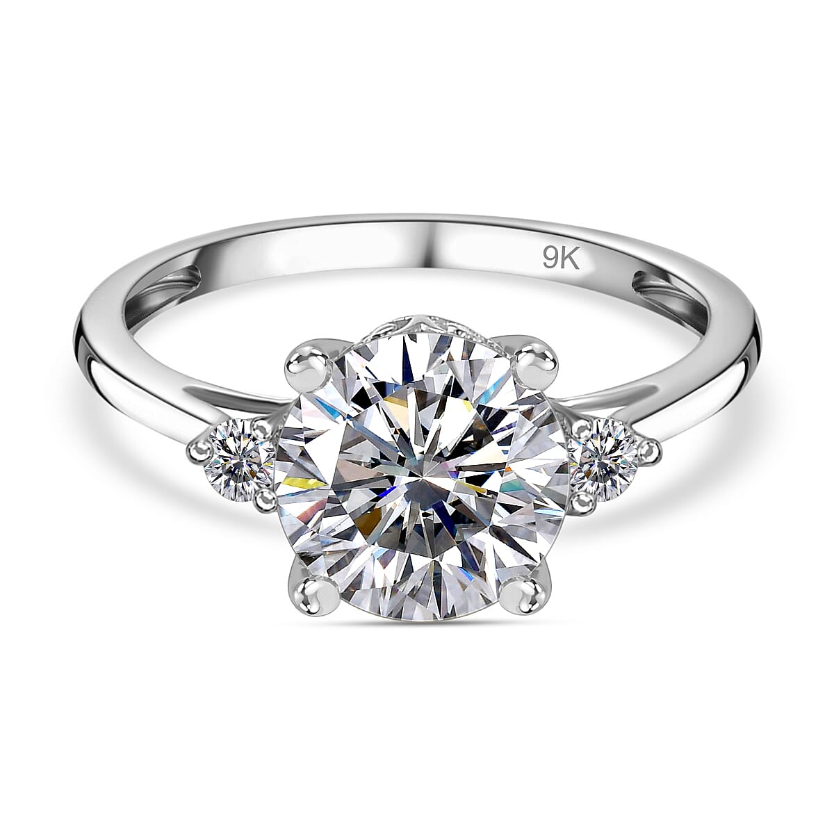 9K Yellow Gold Moissanite Ring 1.70 Ct 7646045 0