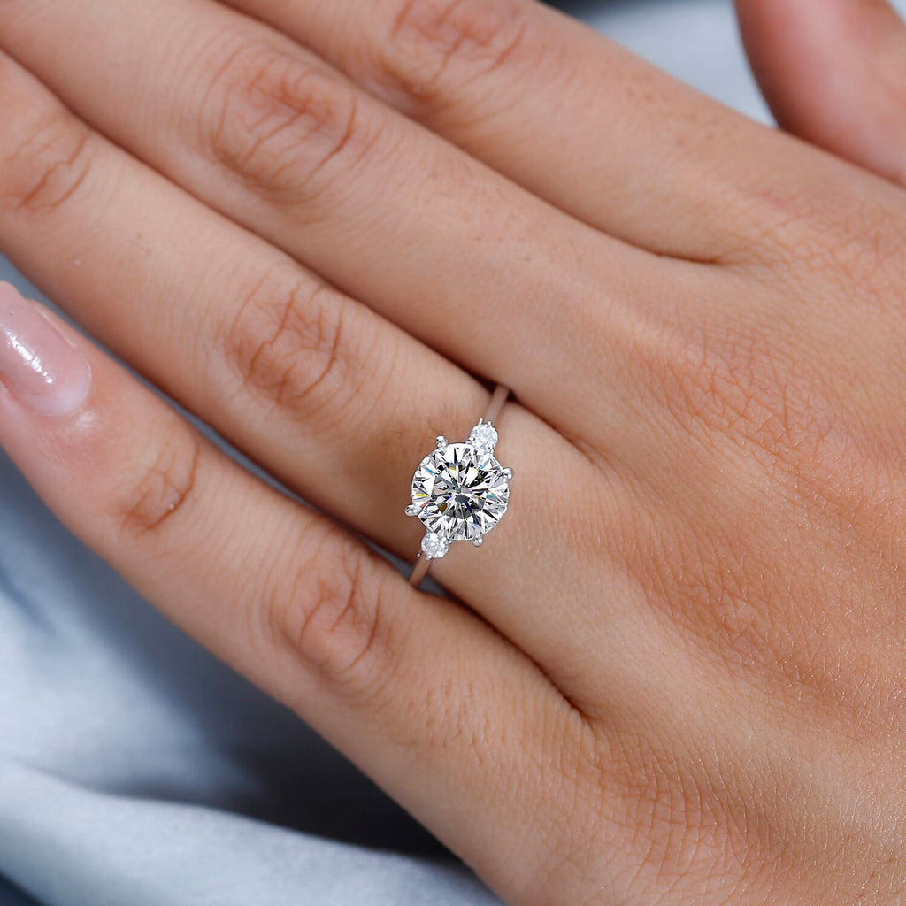 9K Yellow Gold Moissanite Ring 1.70 Ct