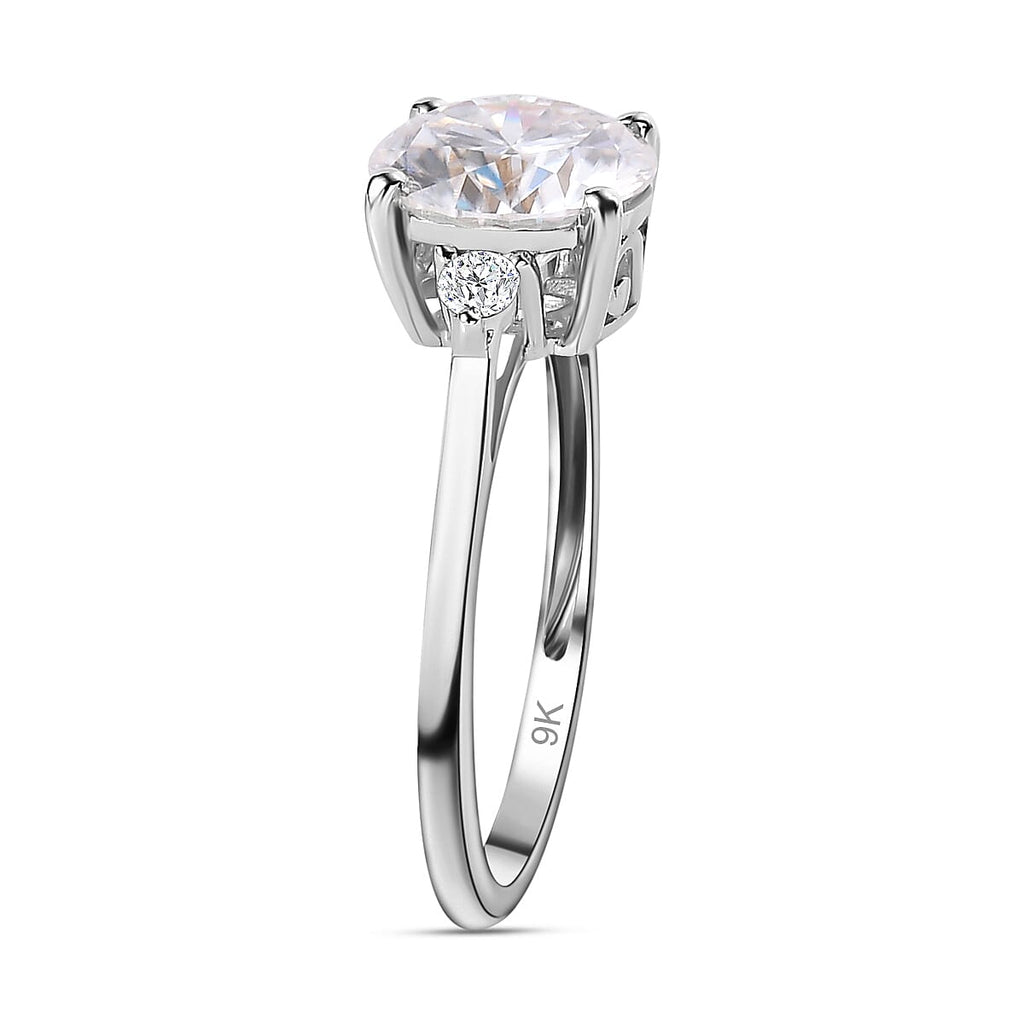 9K Yellow Gold Moissanite Ring 1.70 Ct