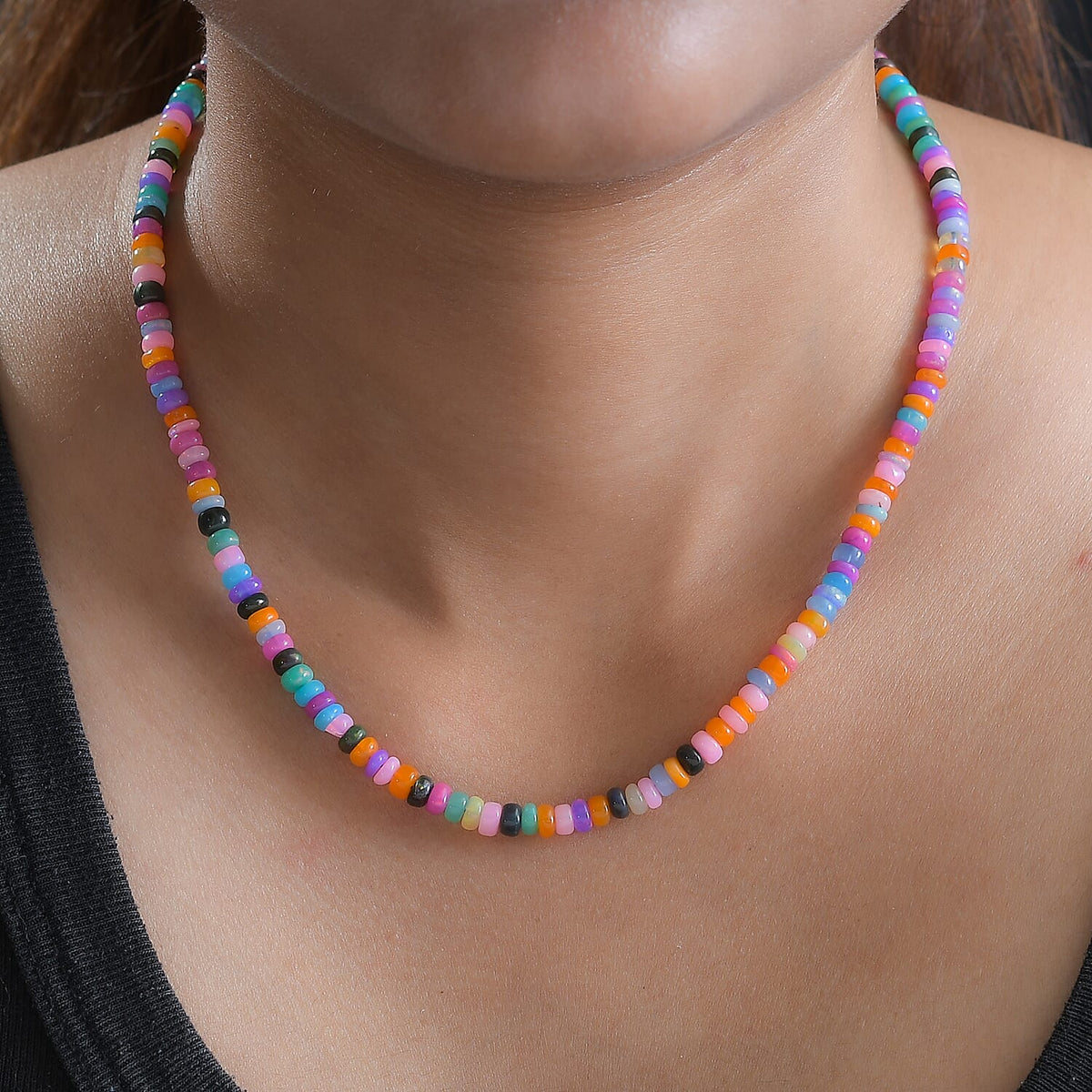 Tucson Gem Find-9K Yellow Gold AAAA Multi Opal  Necklace (Size - 18.5) 50.84 Ct 7574251 2