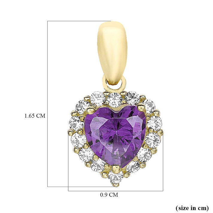 9K Yellow Gold  A   Purple Cubic Zirconia ,  Cubic Zirconia  Pendant 2.49 ct,  Gold Wt. 0.9 Gms  2.490  Ct. 7712481 2
