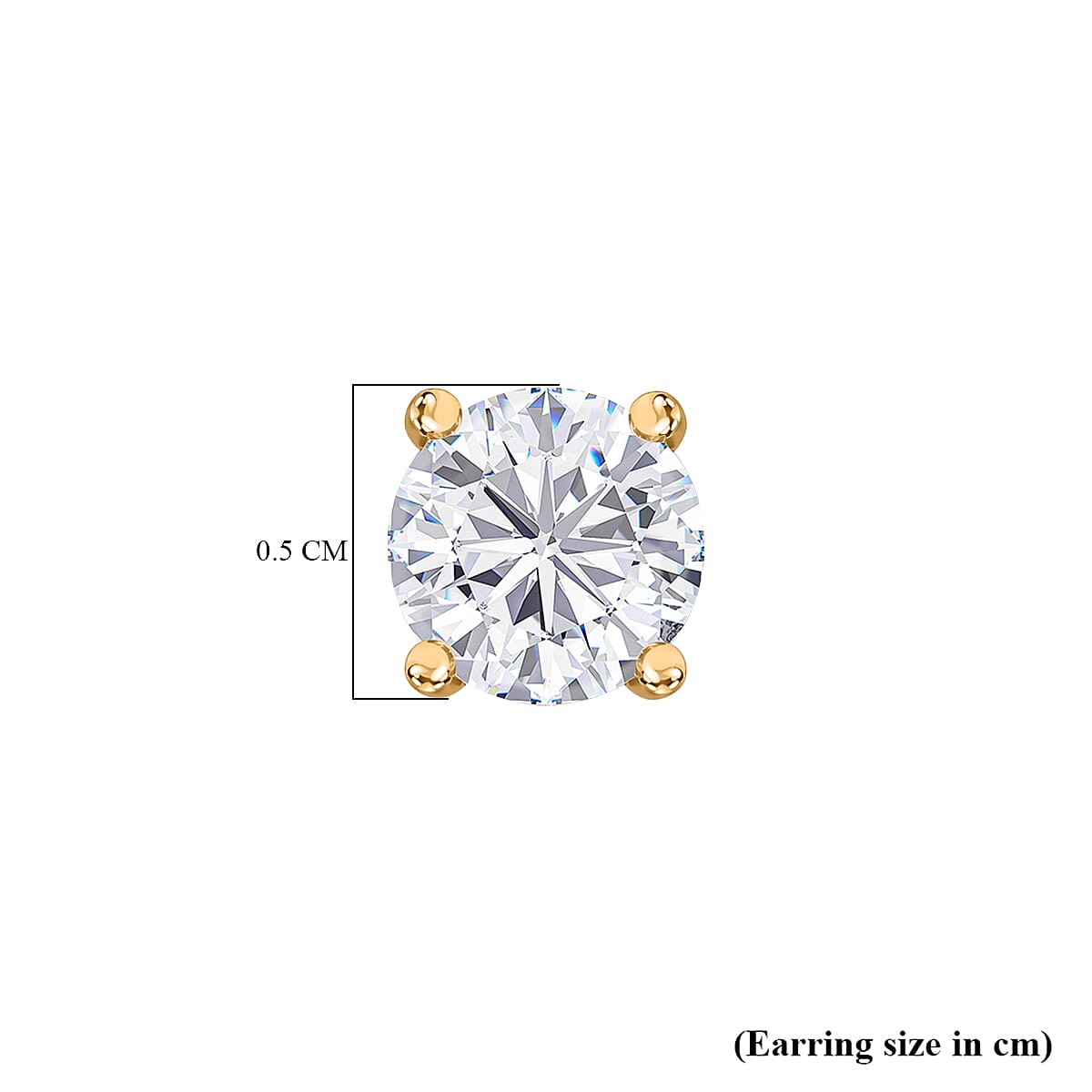 J Francis - 9K Yellow Gold A Swarovski Zirconia Solitaire Stud Push Post Earring 1.49 ct. 7932453 11