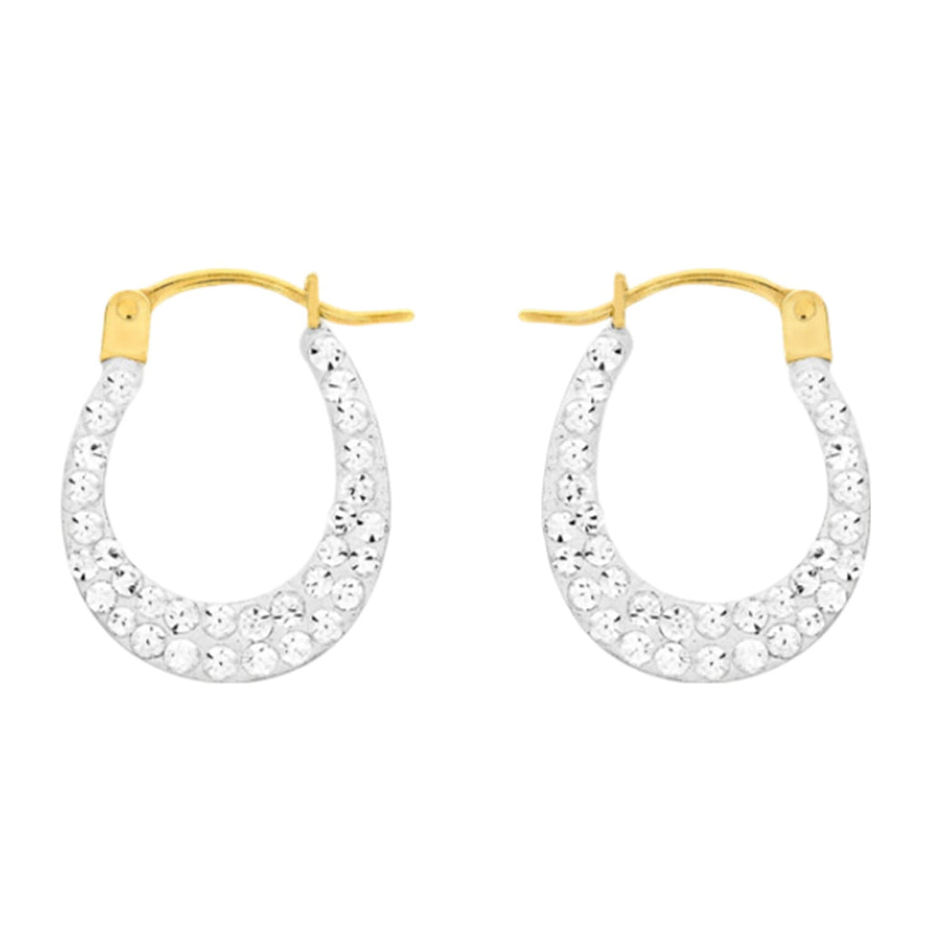 9K Yellow Gold  A   White Crystal  Earring 0.64 ct,  Gold Wt. 0.3 Gms  0.640  Ct.