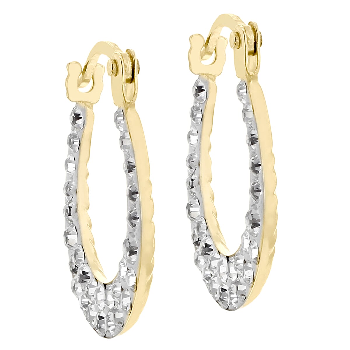 9K Gold Crystalique Mini Diamond Cut Earrings 7813633 1