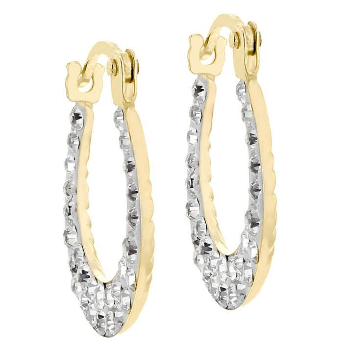 9K Gold Crystalique Mini Diamond Cut Earrings 7813633 2