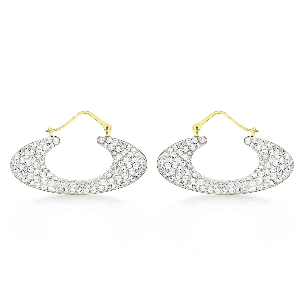 9K Yellow Gold  A   White Crystal  Earring 1.88 ct,  Gold Wt. 0.65 Gms  1.880  Ct.