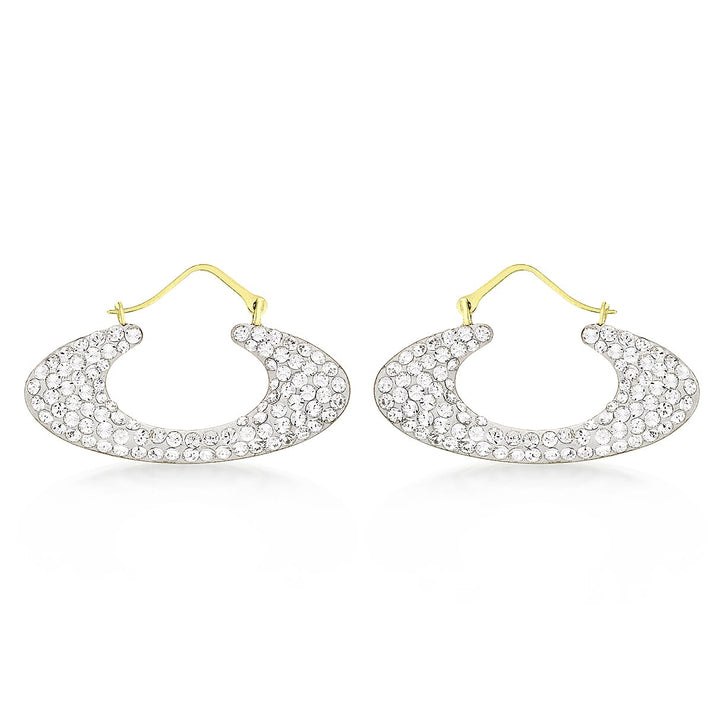 9K Gold Crystalique Squash Oval Earrings 7813522 2