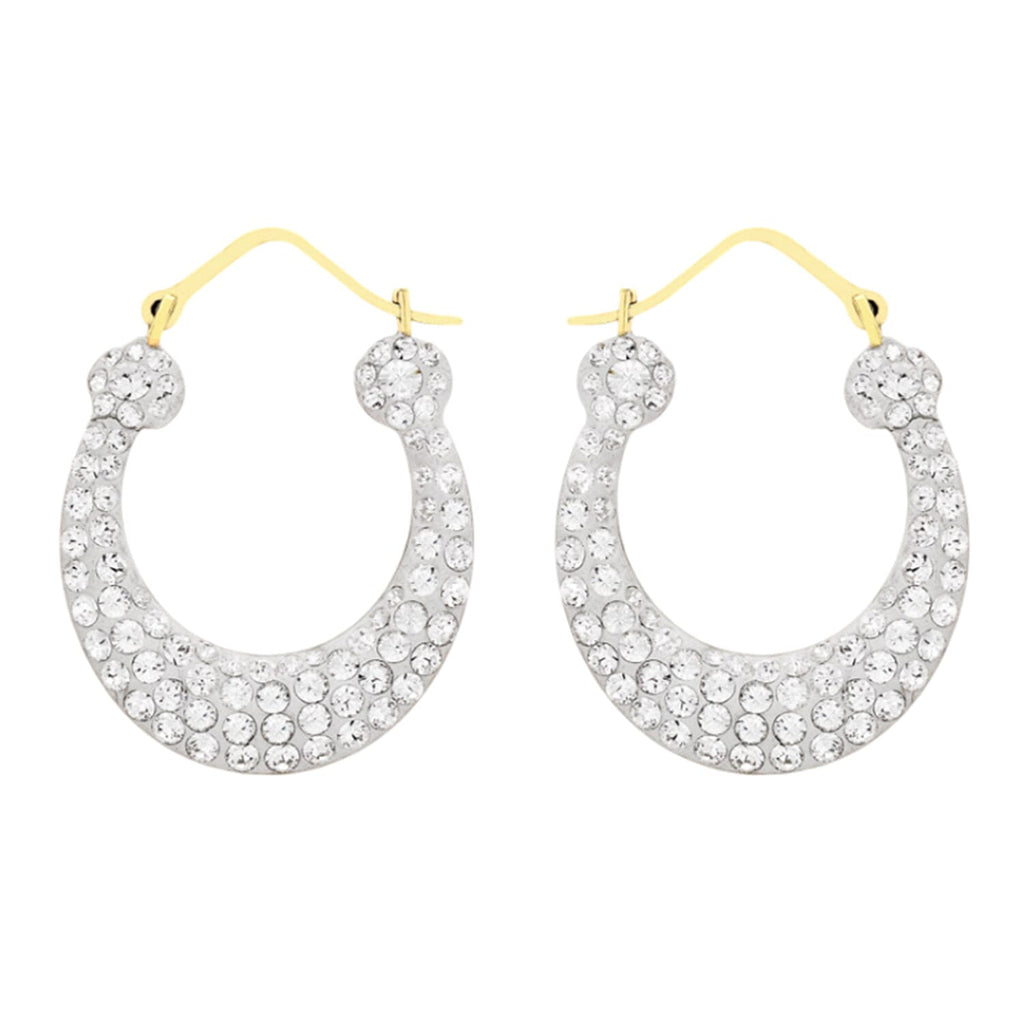 9K Yellow Gold  A   White Crystal  Earring 4.64 ct,  Gold Wt. 0.5 Gms  4.640  Ct.