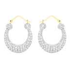 9K Yellow Gold  A   White Crystal  Earring 4.64 ct,  Gold Wt. 0.5 Gms  4.640  Ct.