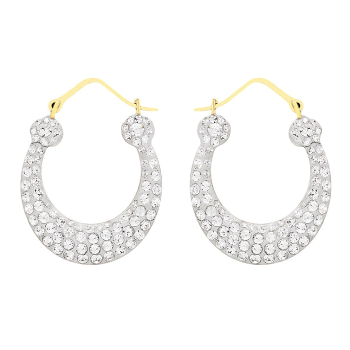 9K Gold Crystalique X Oval Earrings 7813591 1