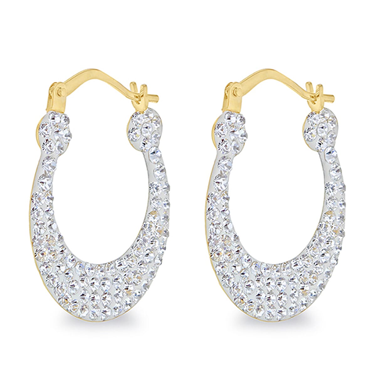 9K Gold Crystalique X Oval Earrings 7813591 1