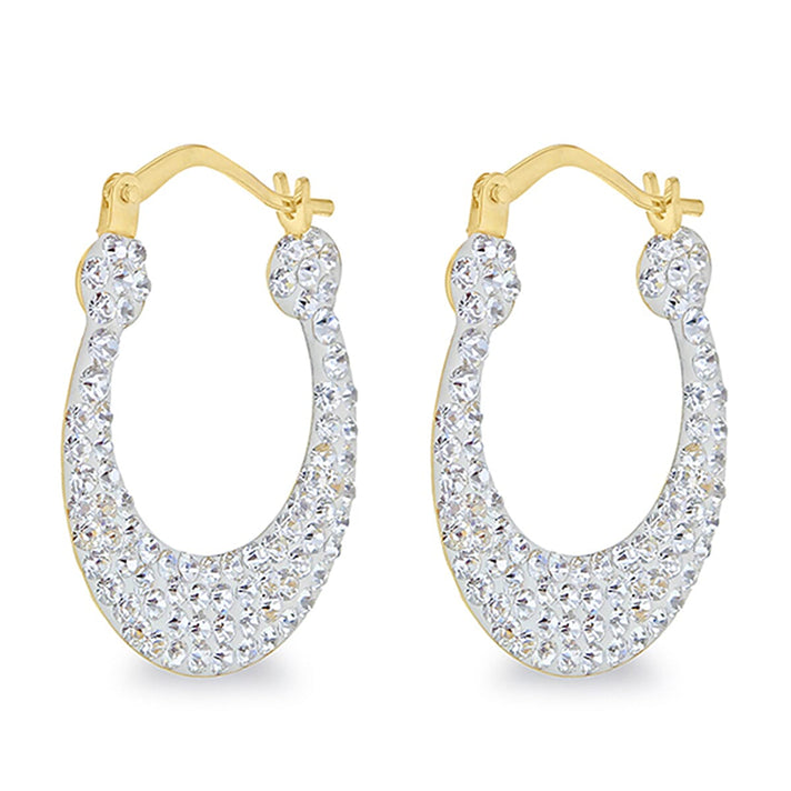 9K Gold Crystalique X Oval Earrings 7813591 2