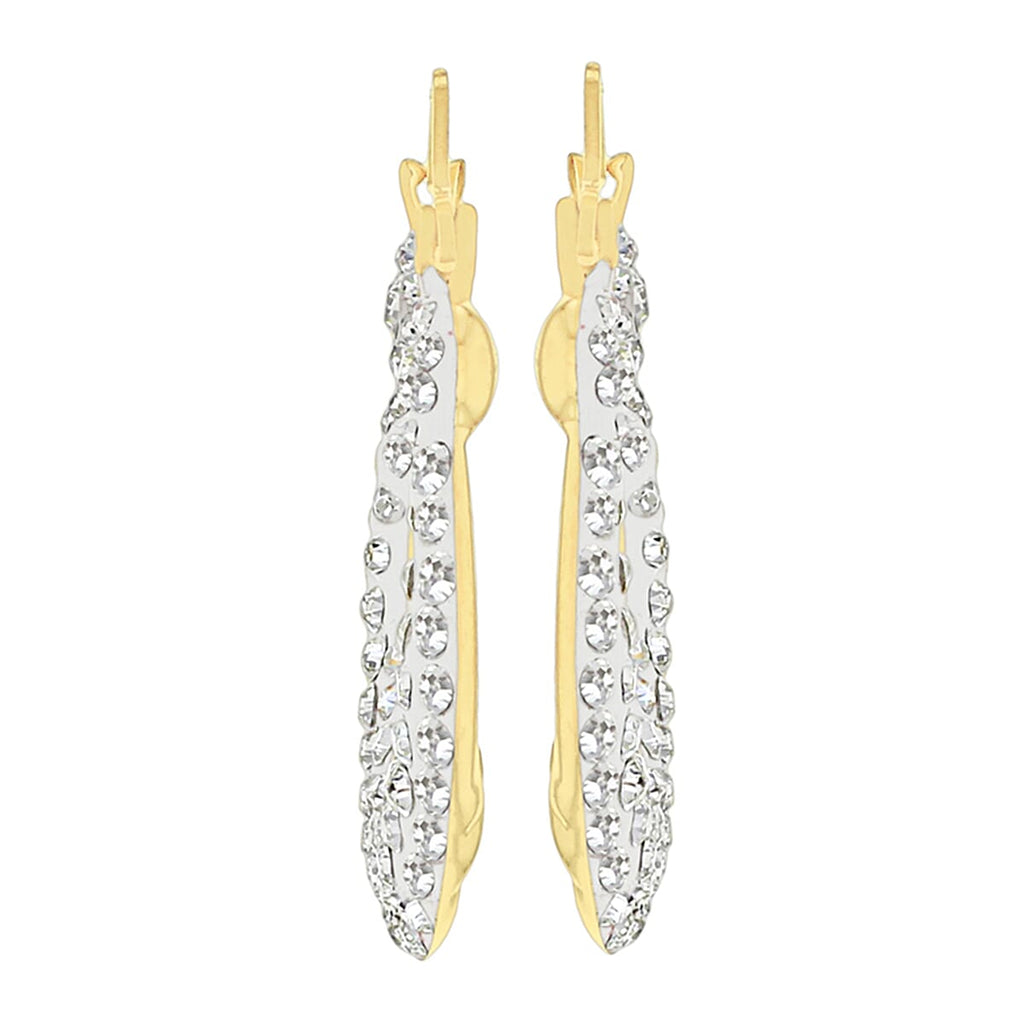 9K Yellow Gold  A   White Crystal  Earring 4.64 ct,  Gold Wt. 0.5 Gms  4.640  Ct.